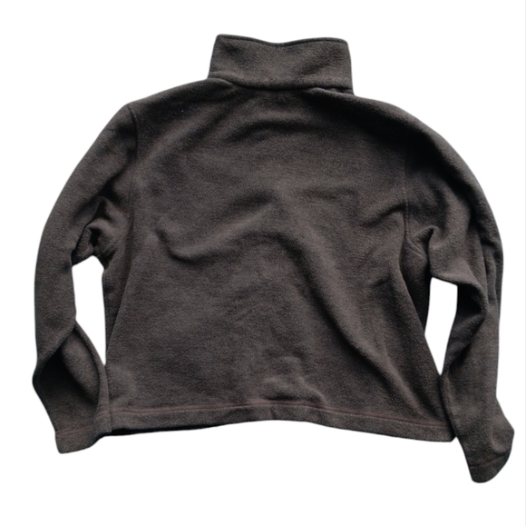 EDDIE BAUER WOMEN'S SIZE LARGE BROWN TERRY CLOTH FRONT BUTTON POCKET SWEAT SHIRT - Picture 5 of 5